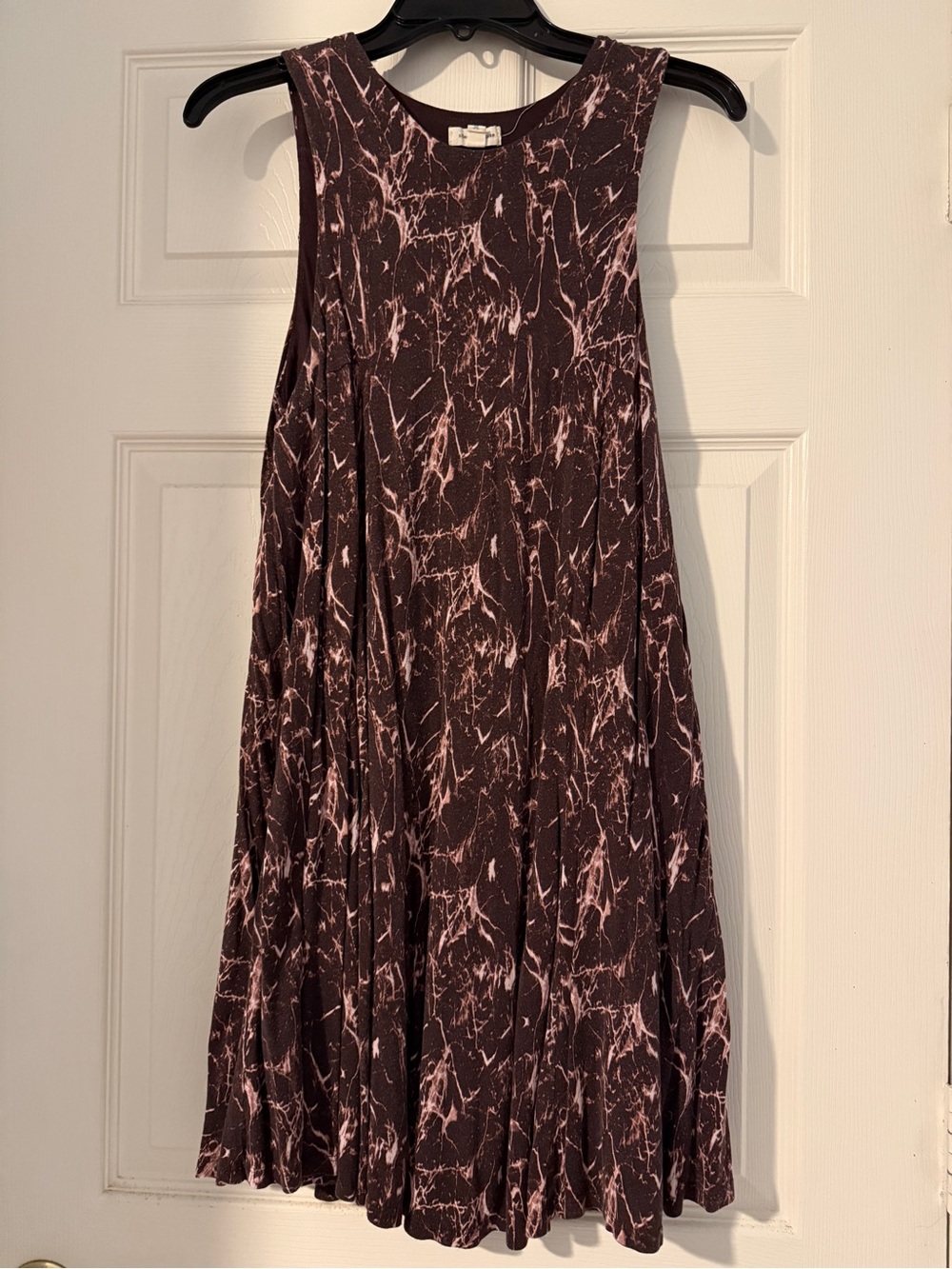 silence + noise Brown and Pink Marble-Print Sleeveless Mini Dress from UO